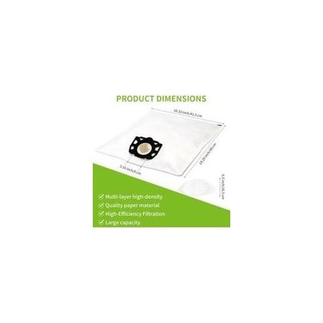10er-Pack Staubsaugerbeutel für Kärcher WD4, WD5, WD6, MV4, MV5, MV6 (1/5)
