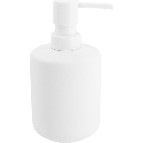 Seifenspender aus steinzeug mit rubbereffekt 400 ml - weiss - Tendance (1/2)