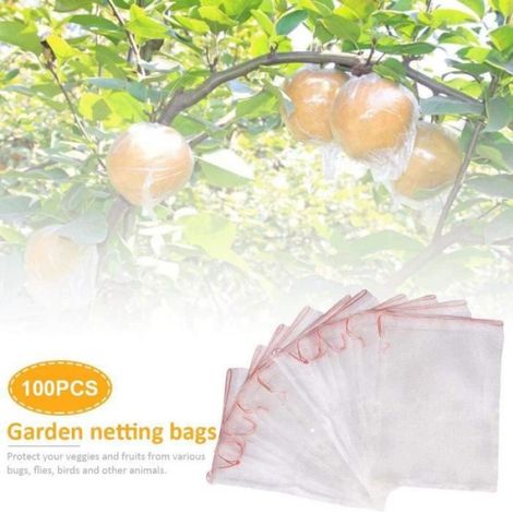 Sachets De Protection Pour Plantes 100 Pcs Fruits Protection Sacs Sac De Protection De Grappes De Raisin Mesh Contre 10X15cm [261] (1/4)