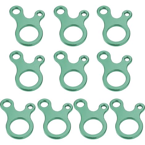 10 attaches rapides à 3 trous pour corde de tente, boucle de fixation pour corde à vent (vert) (1/5)