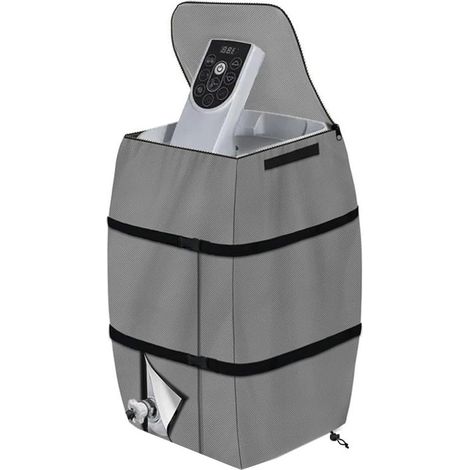 Housse de chauffe-spa imperméable, ajustable et pliable - housse de pompe avec cordon de serrage - grise (1/5)
