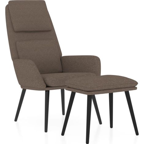 Maison Exclusive - Chaise de relaxation avec tabouret Taupe Tissu (1/5)