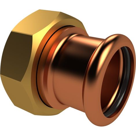 Raccord union à sertir Kemper système Geberit MAPRESS acier inoxydable et cuivre, figure 476 22, à joint plat DN 15 / 18 mm G 3/4 femelle, 4762201800