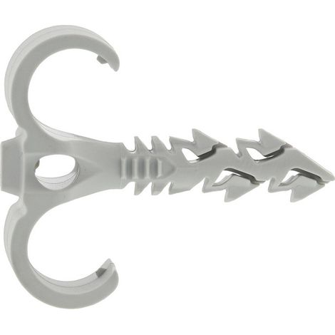 Cheville nylon double (bidon de 100) Ø 8x55mm Ø 16-20mm pour fixations de 2 gaines ou cables S-clip SPIT (1/4)