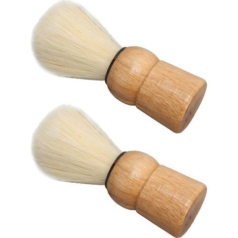 Brosse à raser synthétique professionnelle pour barbe, manche en bois durable pour salon et usage personnel