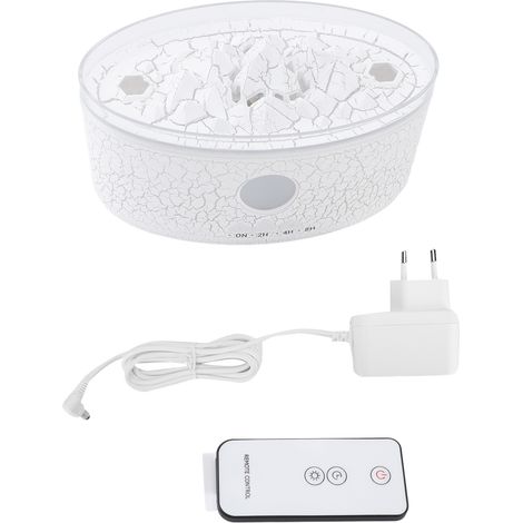 Diffuseur d'huiles essentielles Volcano 300 ml, sans eau, arrêt automatique, double jet, humidificateur Volcano à flamme, 3 modes d'éclairage, pour chambre et salon, blanc craquelé, prise UE 100-240 V (1/5)