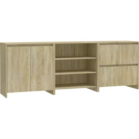 Maison Exclusive - Aparador de 3 piezas madera manufacturada colo (1/5)