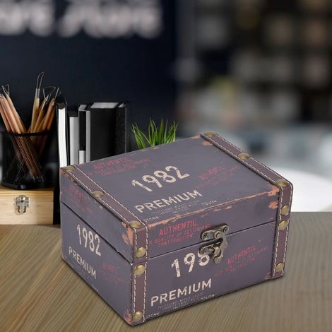 Coffret cadeau de rangement vintage en bois pour usage domestique, modèle 2208A-03-1982 (1/2)