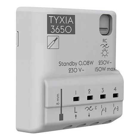 Delta Dore 6351428 Tyxia 3650 Nanomodul-Empfänger für kabelgebundene Beleuchtungssteuerung – ohne Neutralleiter