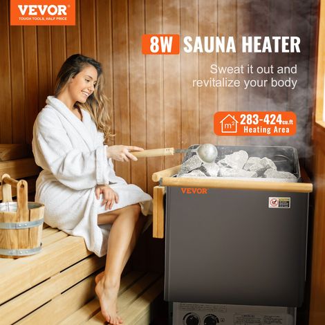 Poêle de Sauna Électrique Portable, 8 kW, 400 V 3 N, avec Minuterie 3 h, Contrôleur Intégré, 110℃ Max, pour Sauna 8-12 m³, Utilisat… (1/5)