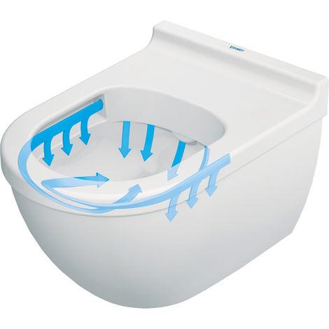 Duravit – WC suspendu Starck 3 540mm – Sortie verticale – Chasse d'eau basse profondeur – Fixation murale invisible – Système Durafix inclus (1/8)