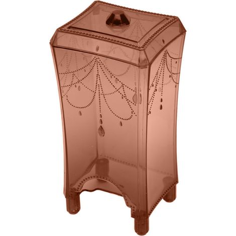Distributeur de disques de coton ABS transparent, résistant et durable, étanche à la poussière, pour accessibilité facile, idéal pour maquillage et rangement de cotons à café. (1/5)