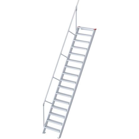 Euroline 510 Treppe 60° 800mm Stufenbreite 16 Stufen Alu gerieft
