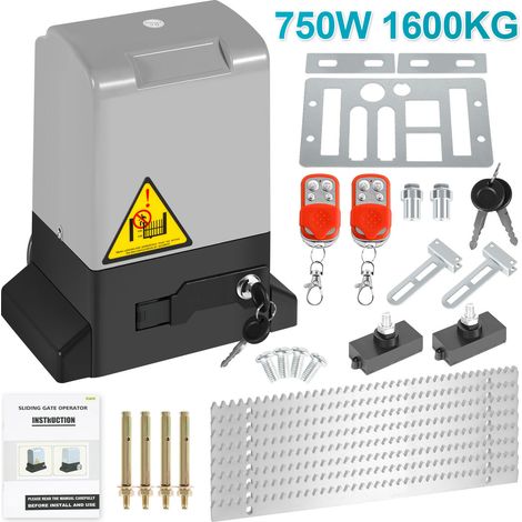 Randaco Schiebetorantrieb Set - 750W Motor, bis 1600 kg, mit 2 Schlüssel und Fernbedienung, Hoftorantrieb, Torantrieb, Schiebetor, Toröffner