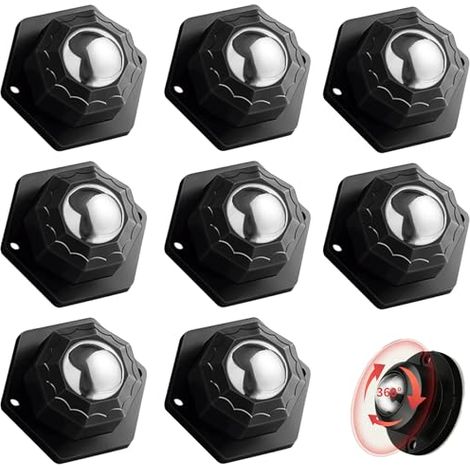 Lot de 8 Roulettes Adhésives 1 Pouce, Mini Roulettes Pivotantes à 360°, Petites Roulettes avec Pastilles Adhésives et Vis, Profil Bas pour Meubles, boîtes de Rangement, Plantes, Purificateur d’Air (1/4)