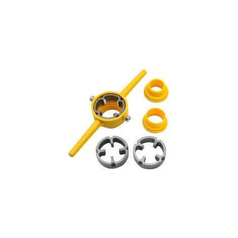 Lntyq Outil de Fabrication Filetage en PVC,Enfileur Tuyaux,Kit D'Outils Plomberie, Matrices Rondes avec 3 1/2 Pouce,3/4 Pouces et 1 Pouce,Ensemble NPT 6 Pièces (1/4)
