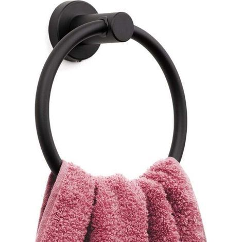 Anneau Porte-Serviettes Noir Mat  Porte-essuie-Mains Moderne pour Mur de Salle de Bain  Acier Inoxydable SUS304  Noir Mat (1/5)