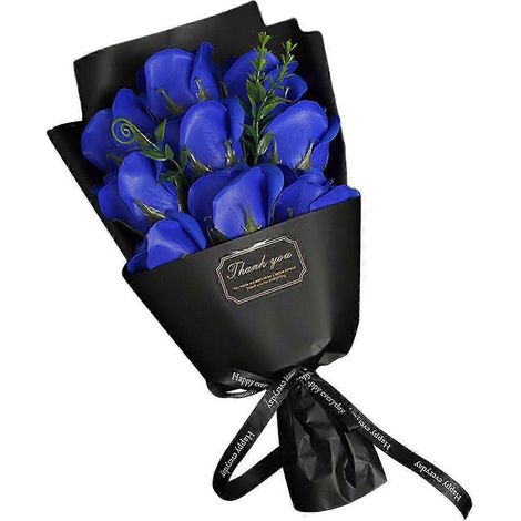 Savon cadeau en forme de rose, bouquet de roses, cadeau de Saint-Valentin, cadeau pour la fête des mères, Noël, anniversaire, épouse, femme-Blue (1/5)