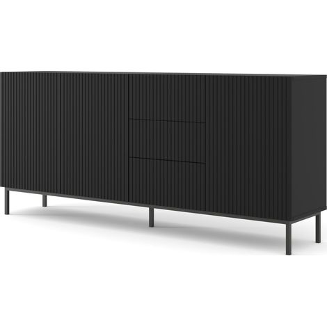 MOBILE RAVENNA B MOBILE IN MDF RIVESTITO IN FOGLIO 3D3S 200 NERO OPACO TELAIO NERO