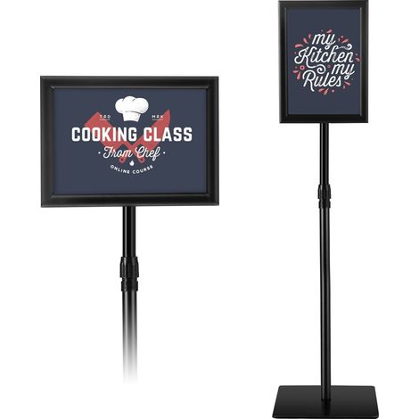 COSTWAY A4 Sign Stand Adjustable Aluminum Poster Holder Floor Standing Snap Frame (1/5)