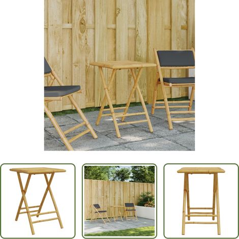 Bambus -  Gartentisch Klappbar 55x55x75 cm Bambus (1/5)