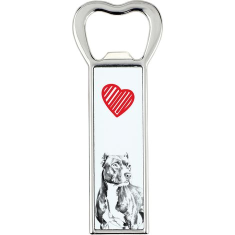 American Pit Bull Terrier, Pit Bull, American Pit Bull Terrier, Pitbul, apbt - apribottiglie con cane, apri frigo personalizzato, regalo unico per uomo di Art-Dog (1/5)