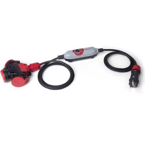 Personenschutz-Zwischenschalter PCE PRCD-S+ mit SCHUKO Stecker und 3-Fach-Kupplung nach BGI 608 IP 55 (1/3)
