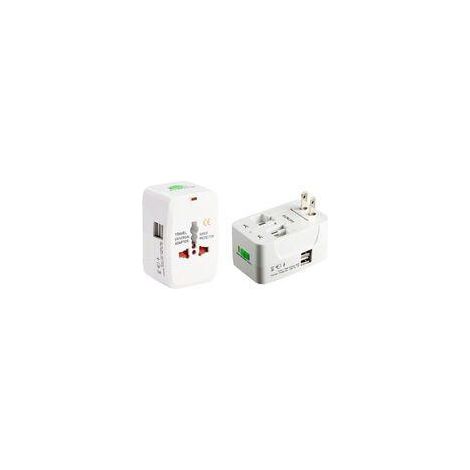 Adaptateur Voyage Universel, Adaptateur Prise Universelle Multi-Fonction avec 2 Ports USB, France, USA, UK et Australie, Plug Adapter All-in-One (1/5)