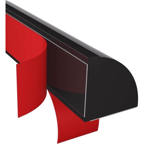 Moldura flexible de cuarto de círculo, borde redondo de goma autoadhesivo, adecuada para pisos, baños, cocinas, 6 m de largo, color negro (1/5)