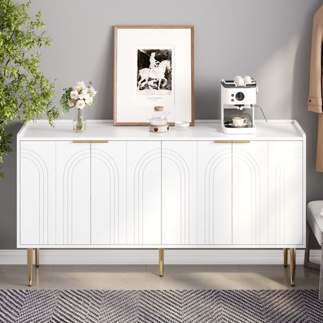 Buffet moderne et simple, meuble de rangement, ensemble de buffet pour salon, 140L x 38B x 75H(cm) (1/5)