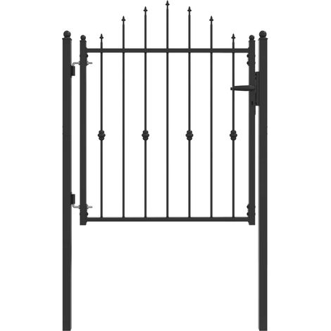 Fence Gate HORST 100 x 100 cm Metal Black Lockable vidaXL