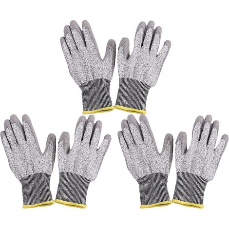 3 paires de gants de travail, gants anti-coupures, gants de jardinage, gants de protection pour mécanicien et cuisine