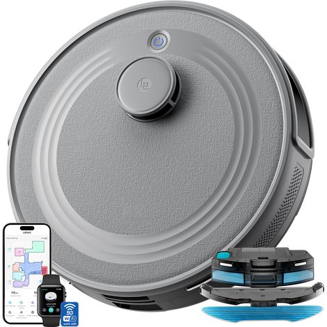 Lefant M2S Robot Aspirateur Laveur Amazon avec Cartographie, Aspiration de 10000Pa, Navigation Laser, Technologie d'évitement PSD, Nettoyage Personnalisé, 240 Minutes, Contrôle Via APP/Alexa/WiFi (1/5)