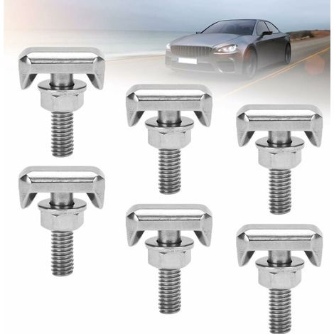 Batterie T‑Bolt, 6Pcs Bornes de Batterie T-Boulon en Acier Inoxydable, Borne de Batterie de Voiture, M6 Connecteurs de Borne Batterie de Voiture Tendeur, Remplacement pour Bateau Marin Voiture (1/5)