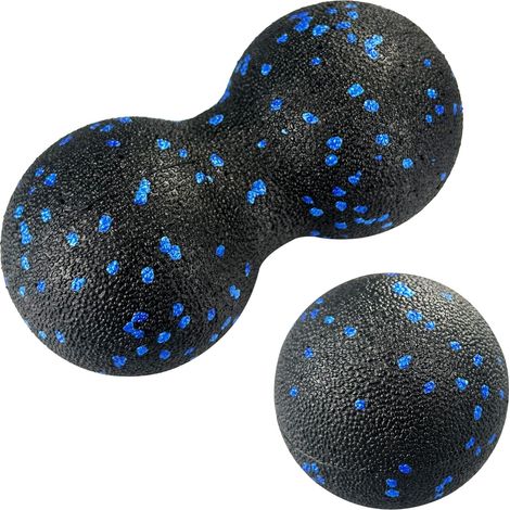 Sollbry 2 bolas de masaje de cacahuete, masaje de puntos gatillo, masaje de tejido profundo, elimina la tensión y el estrés, para masajear pies, espalda, hombros y brazos. (1/5)