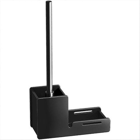 Porte-brosse WC mural, brosse de nettoyage de salle de bain noire (1/5)