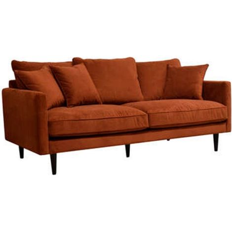 Canapé 3 Places en Velours "Candice" 194cm Ambre (1/3)