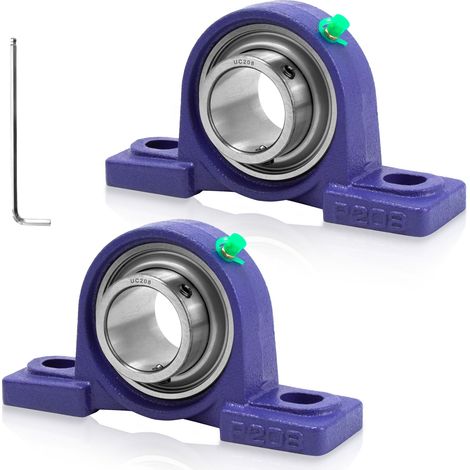 Palier Roulement 2Pcs UCP 208, Bride de Roulement de Bloc d'oreiller, Corps de Paliers en Fonte Bille Acier Roulements Est Doté d'un Graisseur, pour Roue de Brouette, Machine à Rouler (1/5)