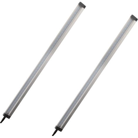 Zenitech – Lot de 2 réglettes extraplates LED 5W – Capteur de mouvement – 50cm – Éclairage écoresponsable pour chantiers et espaces confinés