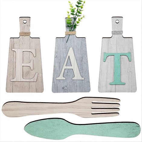 Planche à découper et panneau décoratif Set, lot de 2 accessoires cuisine, bois naturel, design rustique, pour présentation repas et décoration murale. (1/5)