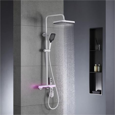 Ensemble de douche mitigeur thermostatique intelligent UFO Style Gunmetal Mitigeur De Douche Gris Mat Robinet De Bain Pluie Douche Mélangeur Ensemble En Métal Robinet De Douche Bain Chaud Et Froid Dou (1/5)