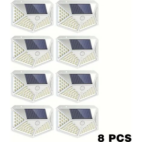 (8 pièces) Applique murale solaire extérieure, éclairage mural à quatre faces, lampe de jardin/cour (1/5)