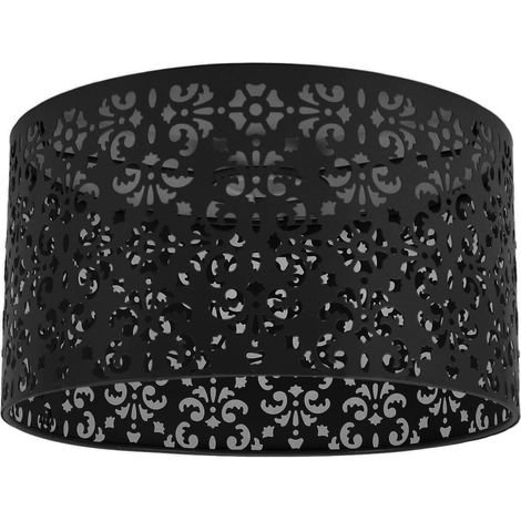 Abat-jour de bureau en fer ajouré, abat-jour décoratif raffiné pour lampes de bureau E27 E14, lampadaires et lustres, noir (1/5)