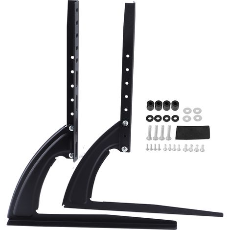 Support mural en acier noir pour écran plat LED LCD TV support de bureau table (14-42 pouces) (1/5)