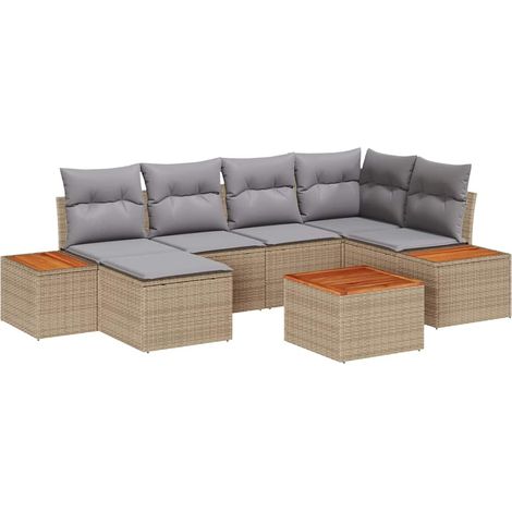 Maison Exclusive - Set Divano da Giardino 7 pz 6-Numero di posti (1/5)