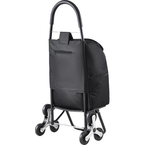 Chariot Escalier Pliable 36L avec Sac en Tissu Oxford, Chariot de Courses 6 Roues, Chariot Multifonctionnel Noir pour Courses et (1/5)