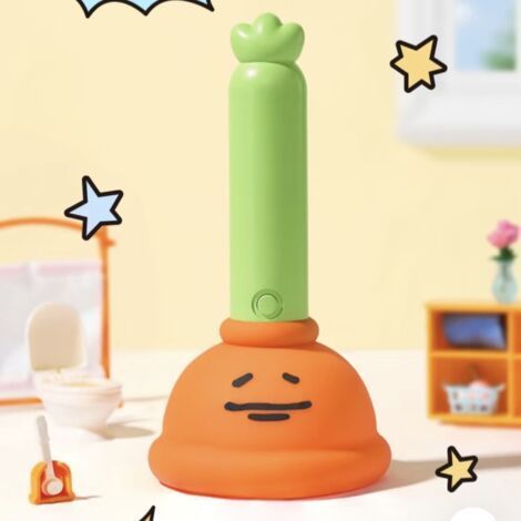 Veilleuse à ventouse, lampe à ventouse mignonne, veilleuse amusante en silicone et bois, lampe torche LED rechargeable avec minuterie de 30 minutes et commande à un bouton, chambre, salle de bain, sal (1/4)