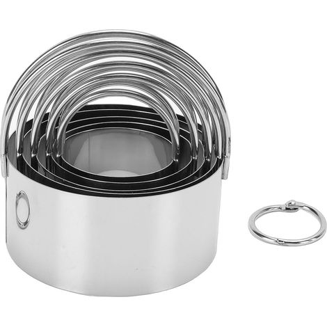Emporte-pièces en acier inoxydable avec poignées, 5 pièces, 4.5cm, 5.5cm, 6.5cm, 7.5cm, 8cm, pour Sandwich, pain aux beignets. (1/5)