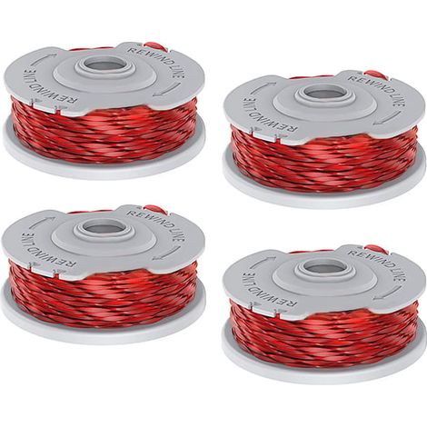 Bobine de rechange pour coupe-bordure 1,5 mm, Fil de rechange pour jardinage, Bobine de rechange universelle pour tondeuse Flymo – Longueur 11 m – Performance optimale pour herbe dense, 4 pack (1/5)