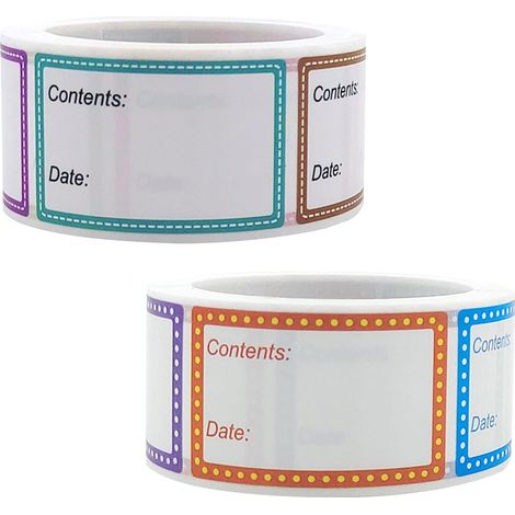 2 rouleaux de 1000 étiquettes autocollantes pour la congélation des aliments, étiquettes autocollantes universelles pour la cuisine, amovibles et faciles à nettoyer, étiquettes pour pots d'épices, boî